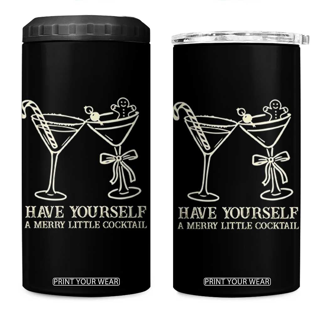 Christmas Cocktail 4 in 1 Can Cooler Tumbler Merry Little Cocktail Espresso Martini TS10 One Size: 16 oz Black Print Your Wear