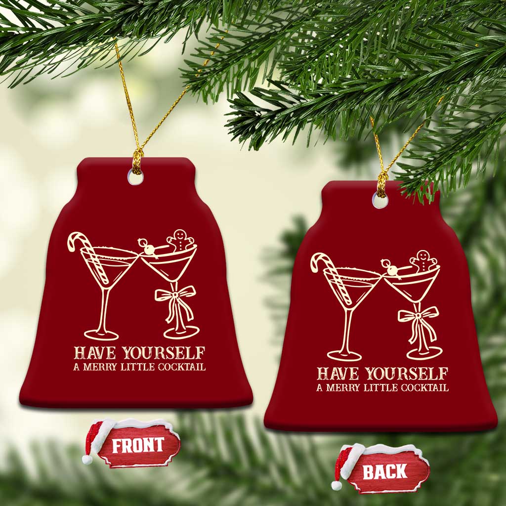 Christmas Cocktail Ceramic Ornament Merry Little Cocktail Espresso Martini TS10 Print Your Wear