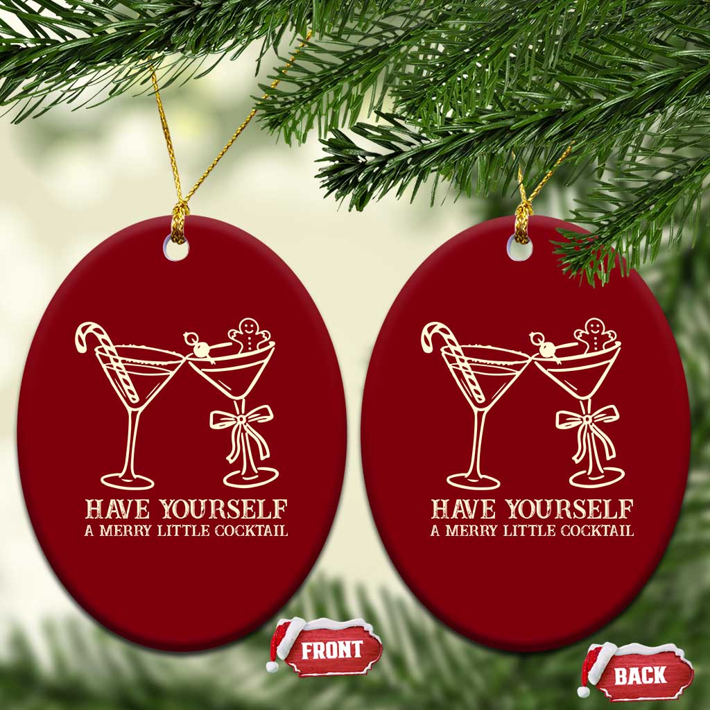 Christmas Cocktail Ceramic Ornament Merry Little Cocktail Espresso Martini TS10 Print Your Wear