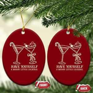 Christmas Cocktail Ceramic Ornament Merry Little Cocktail Espresso Martini TS10 Print Your Wear