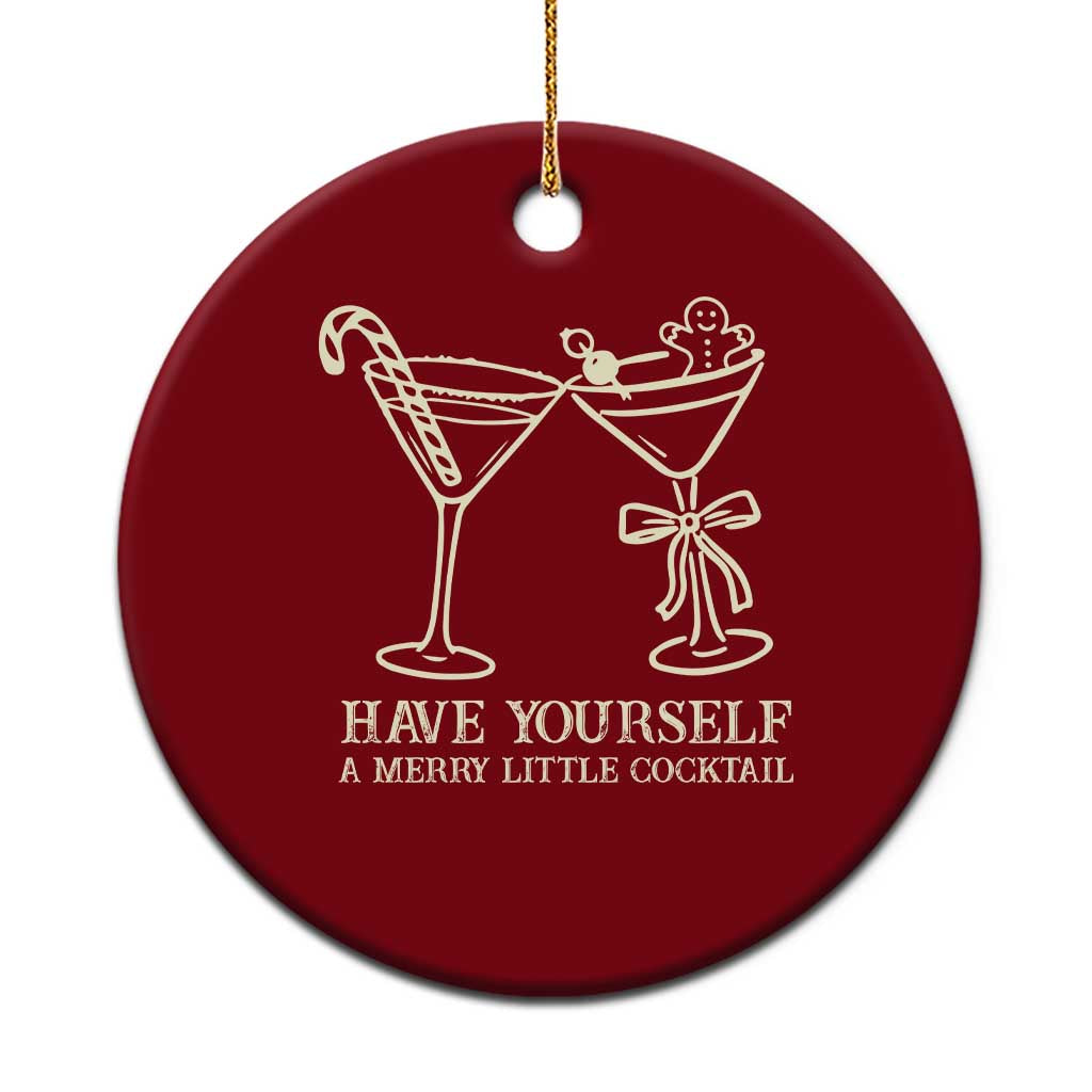 Christmas Cocktail Ceramic Ornament Merry Little Cocktail Espresso Martini TS10 1pc Red Print Your Wear