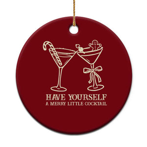 Christmas Cocktail Ceramic Ornament Merry Little Cocktail Espresso Martini TS10 1pc Red Print Your Wear