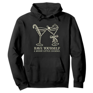 Christmas Cocktail Hoodie Merry Little Cocktail Espresso Martini TS10 Black Print Your Wear