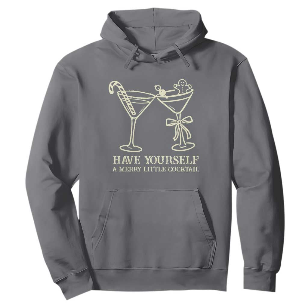 Christmas Cocktail Hoodie Merry Little Cocktail Espresso Martini TS10 Charcoal Print Your Wear