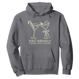 Christmas Cocktail Hoodie Merry Little Cocktail Espresso Martini TS10 Charcoal Print Your Wear