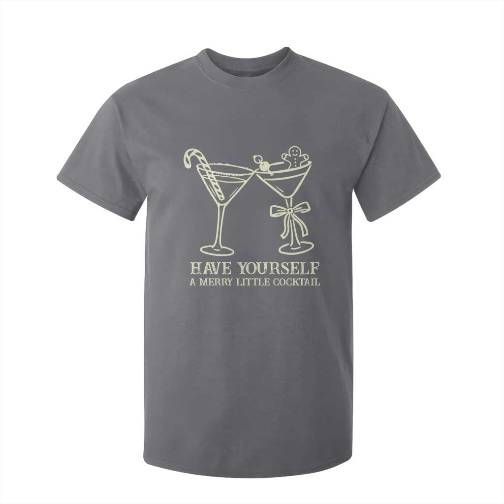 Christmas Cocktail T Shirt For Kid Merry Little Cocktail Espresso Martini TS10 Charcoal Print Your Wear