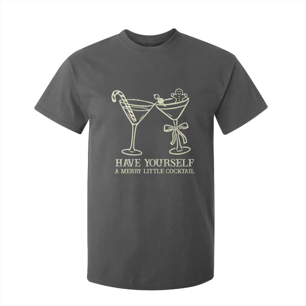 Christmas Cocktail T Shirt For Kid Merry Little Cocktail Espresso Martini TS10 Dark Heather Print Your Wear
