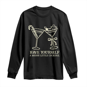 Christmas Cocktail Long Sleeve Shirt Merry Little Cocktail Espresso Martini TS10 Black Print Your Wear