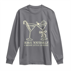 Christmas Cocktail Long Sleeve Shirt Merry Little Cocktail Espresso Martini TS10 Charcoal Print Your Wear