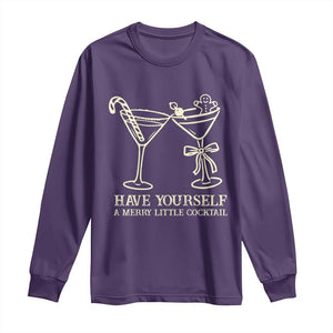 Christmas Cocktail Long Sleeve Shirt Merry Little Cocktail Espresso Martini TS10 Purple Print Your Wear