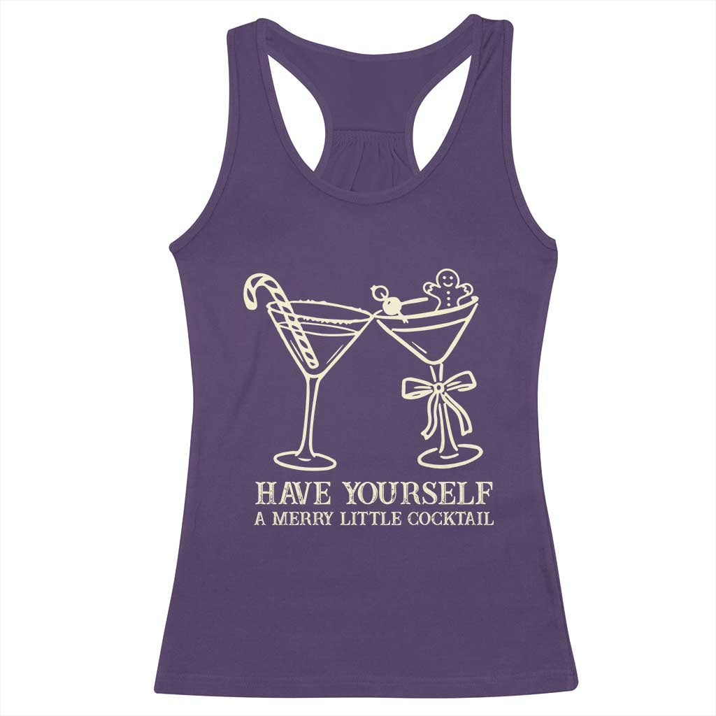 Christmas Cocktail Racerback Tank Top Merry Little Cocktail Espresso Martini TS10 Purple Print Your Wear