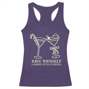 Christmas Cocktail Racerback Tank Top Merry Little Cocktail Espresso Martini TS10 Purple Print Your Wear