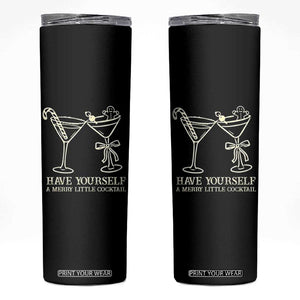 Christmas Cocktail Skinny Tumbler Merry Little Cocktail Espresso Martini TS10 Black Print Your Wear