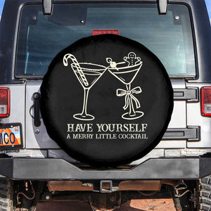 Christmas Cocktail Spare Tire Cover Merry Little Cocktail Espresso Martini TS10 No hole Black Print Your Wear