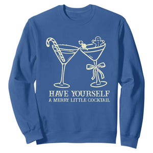 Christmas Cocktail Sweatshirt Merry Little Cocktail Espresso Martini TS10 Royal Blue Print Your Wear