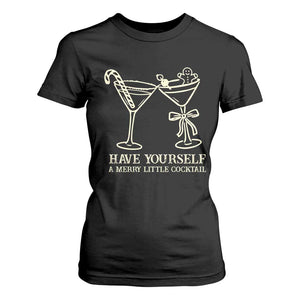 Christmas Cocktail T Shirt For Women Merry Little Cocktail Espresso Martini TS10 Black Print Your Wear