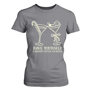 Christmas Cocktail T Shirt For Women Merry Little Cocktail Espresso Martini TS10 Charcoal Print Your Wear
