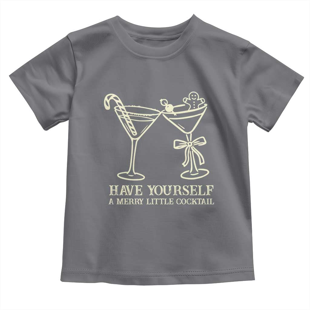 Christmas Cocktail Toddler T Shirt Merry Little Cocktail Espresso Martini TS10 Charcoal Print Your Wear