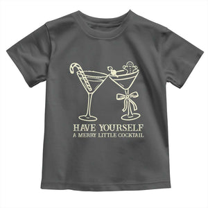 Christmas Cocktail Toddler T Shirt Merry Little Cocktail Espresso Martini TS10 Dark Heather Print Your Wear