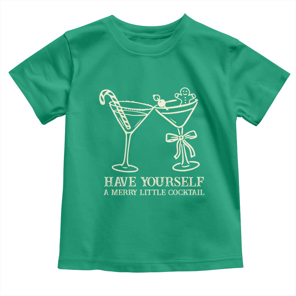 Christmas Cocktail Toddler T Shirt Merry Little Cocktail Espresso Martini TS10 Irish Green Print Your Wear