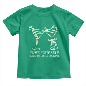 Christmas Cocktail Toddler T Shirt Merry Little Cocktail Espresso Martini TS10 Irish Green Print Your Wear