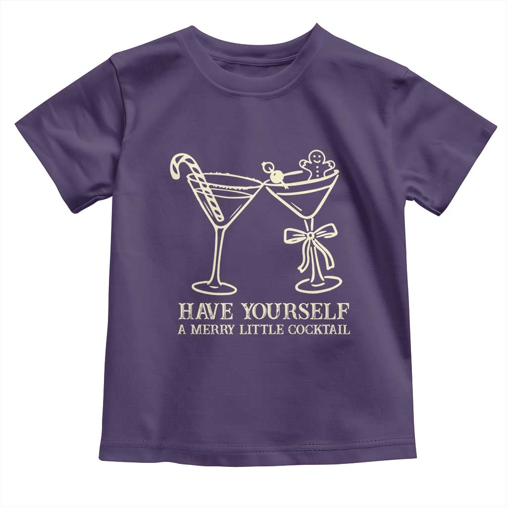 Christmas Cocktail Toddler T Shirt Merry Little Cocktail Espresso Martini TS10 Purple Print Your Wear