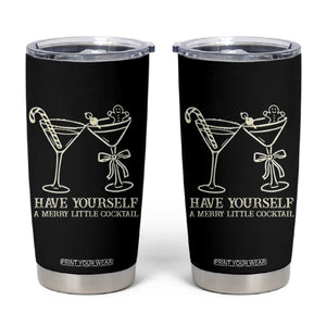 Christmas Cocktail Tumbler Cup Merry Little Cocktail Espresso Martini TS10 Black Print Your Wear