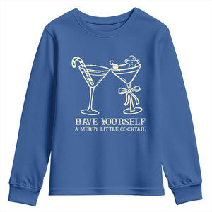 Christmas Cocktail Youth Sweatshirt Merry Little Cocktail Espresso Martini TS10 Royal Blue Print Your Wear