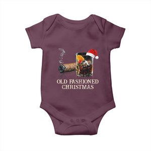 Old Fashioned Cocktail Christmas Baby Onesie Funny Bourbon Cocktail Drink TS10 Maroon Print Your Wear