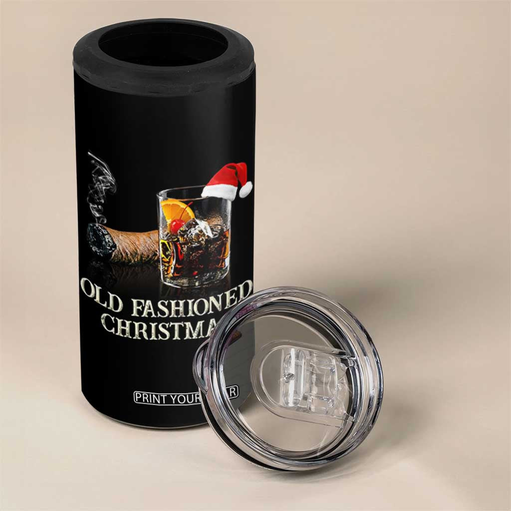 Old Fashioned Cocktail Christmas 4 in 1 Can Cooler Tumbler Funny Bourbon Cocktail Drink TS10 Print Your Wear