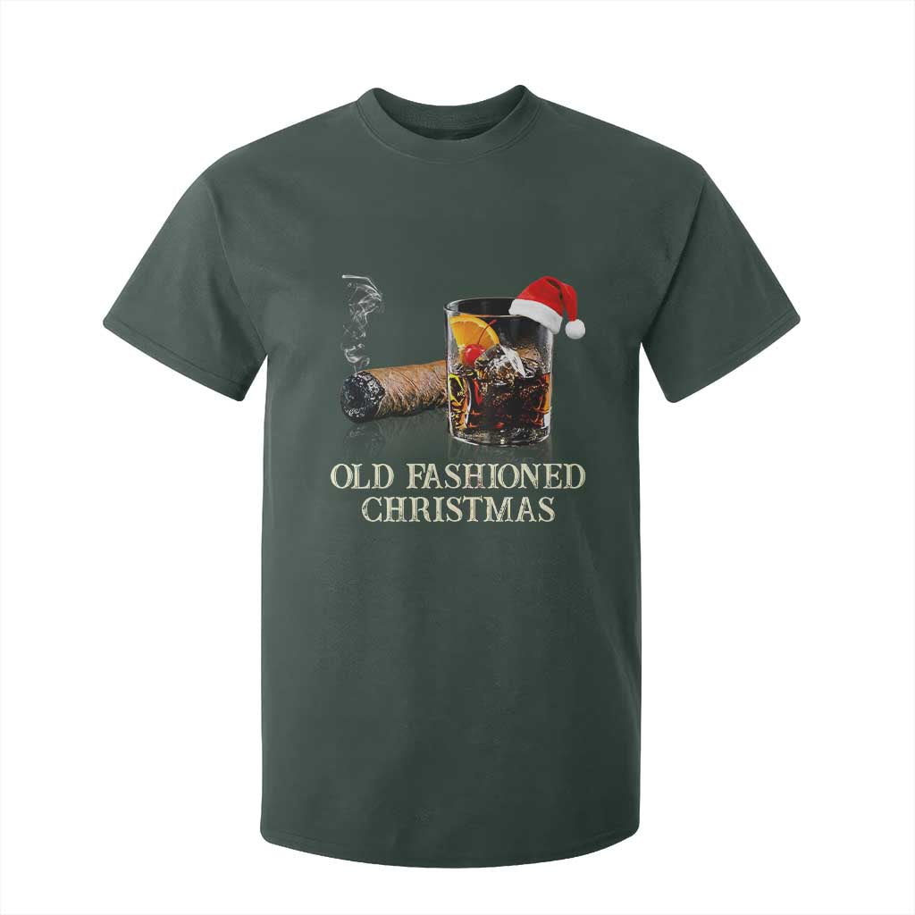 Old Fashioned Cocktail Christmas T Shirt For Kid Funny Bourbon Cocktail Drink TS10 Dark Forest Green Print Your Wear
