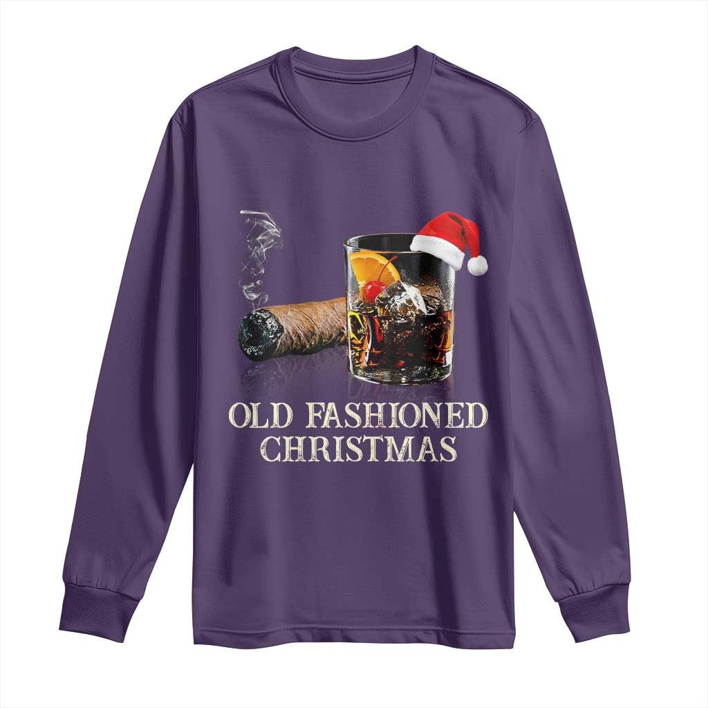Old Fashioned Cocktail Christmas Long Sleeve Shirt Funny Bourbon Cocktail Drink TS10 Purple Print Your Wear