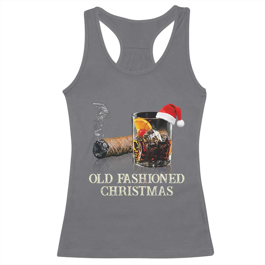 Old Fashioned Cocktail Christmas Racerback Tank Top Funny Bourbon Cocktail Drink TS10 Charcoal Print Your Wear