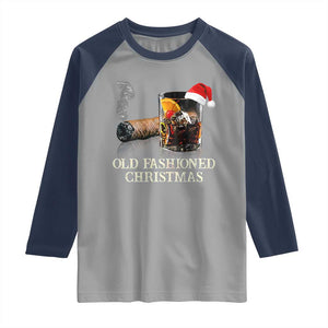 Old Fashioned Cocktail Christmas Raglan Shirt Funny Bourbon Cocktail Drink TS10 Sport Gray Navy Print Your Wear