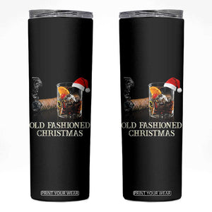 Old Fashioned Cocktail Christmas Skinny Tumbler Funny Bourbon Cocktail Drink TS10 Black Print Your Wear