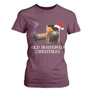 Old Fashioned Cocktail Christmas T Shirt For Women Funny Bourbon Cocktail Drink TS10 Maroon Print Your Wear