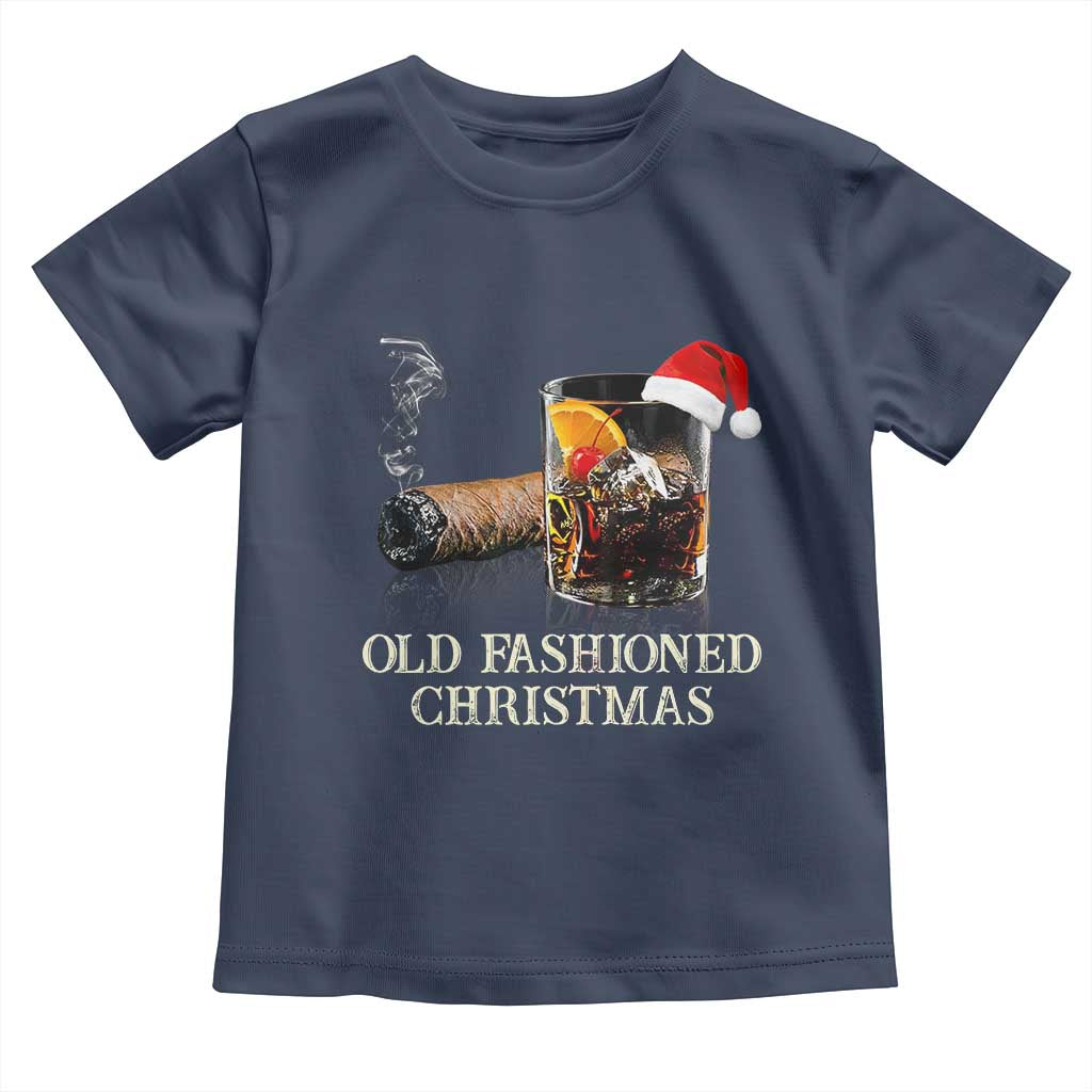 Old Fashioned Cocktail Christmas Toddler T Shirt Funny Bourbon Cocktail Drink TS10 Navy Print Your Wear