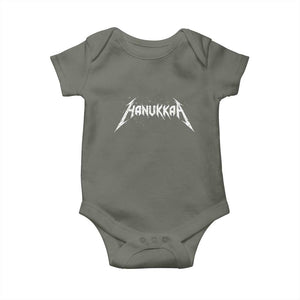 Hanukkah Heavy Metal Baby Onesie Latke Party Jewish Menorah Dreidel TS10 Military Green Print Your Wear
