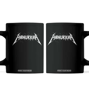Hanukkah Heavy Metal Coffee Mug Latke Party Jewish Menorah Dreidel TS10 Black Print Your Wear