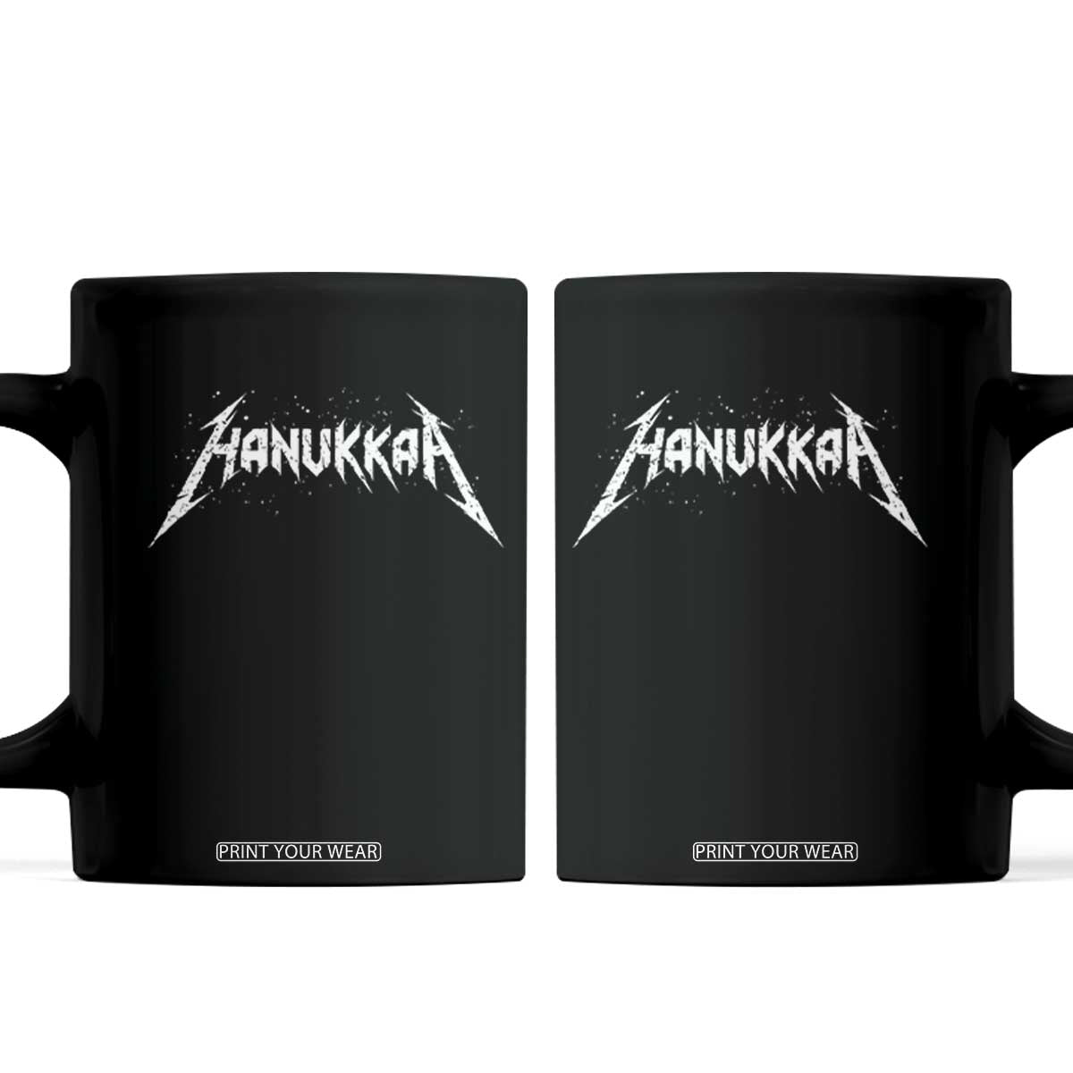 Hanukkah Heavy Metal Coffee Mug Latke Party Jewish Menorah Dreidel TS10 Black Print Your Wear