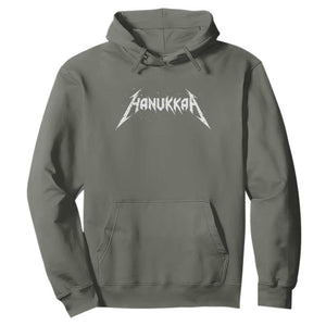 Hanukkah Heavy Metal Hoodie Latke Party Jewish Menorah Dreidel TS10 Military Green Print Your Wear
