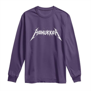 Hanukkah Heavy Metal Long Sleeve Shirt Latke Party Jewish Menorah Dreidel TS10 Purple Print Your Wear