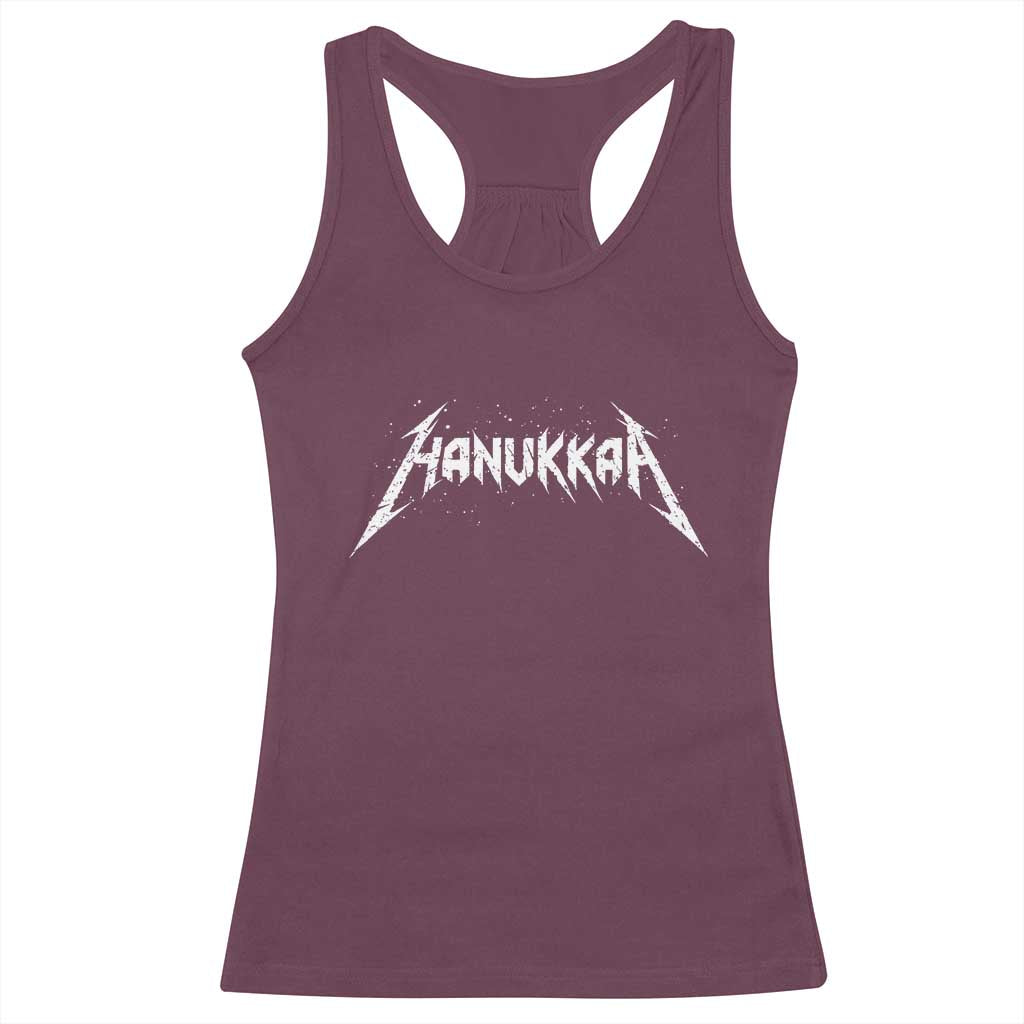 Hanukkah Heavy Metal Racerback Tank Top Latke Party Jewish Menorah Dreidel TS10 Maroon Print Your Wear