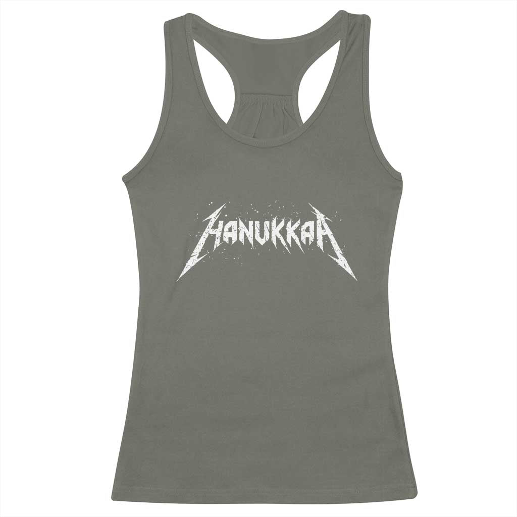 Hanukkah Heavy Metal Racerback Tank Top Latke Party Jewish Menorah Dreidel TS10 Military Green Print Your Wear