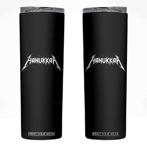Hanukkah Heavy Metal Skinny Tumbler Latke Party Jewish Menorah Dreidel TS10 Black Print Your Wear