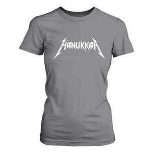 Hanukkah Heavy Metal T Shirt For Women Latke Party Jewish Menorah Dreidel TS10 Charcoal Print Your Wear