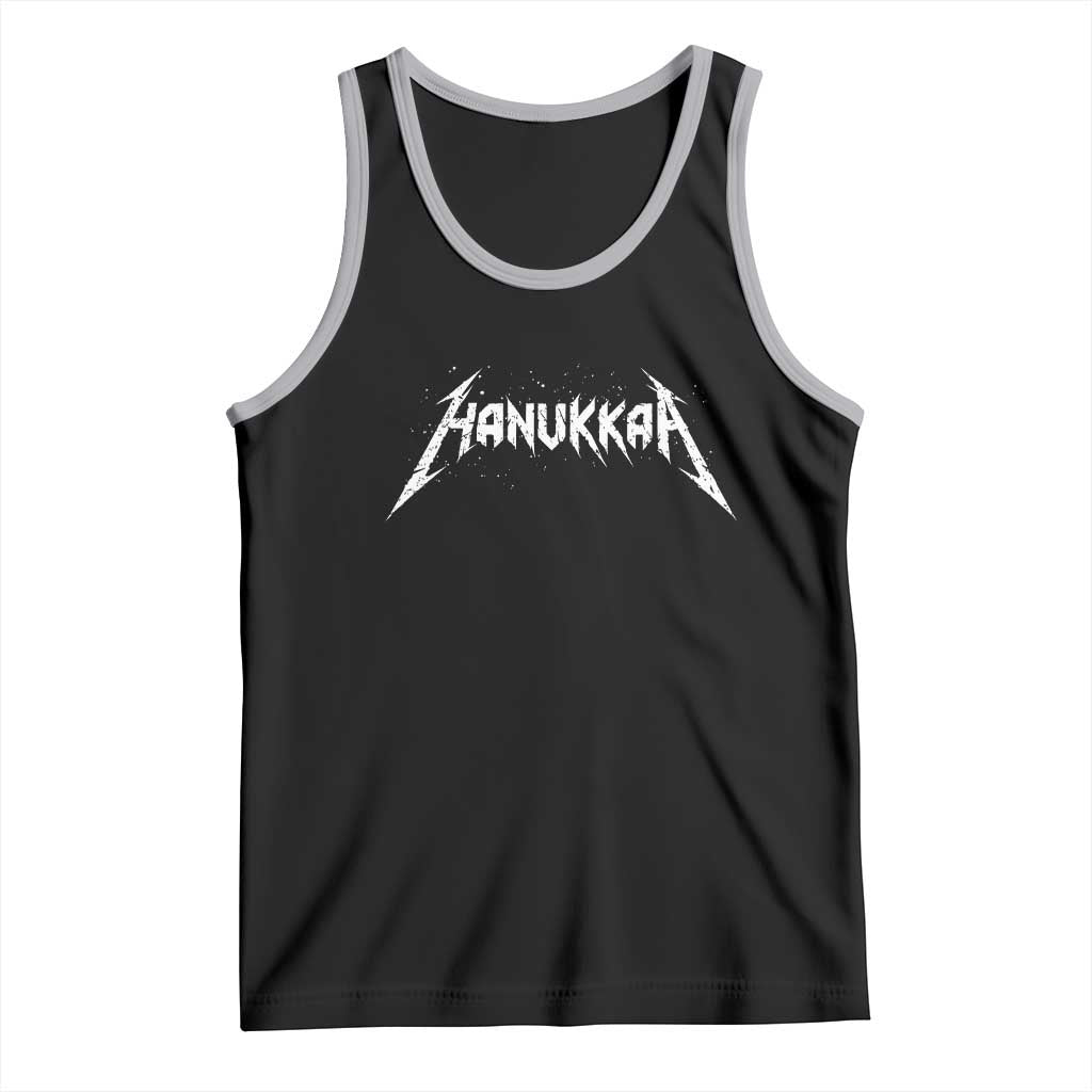 Hanukkah Heavy Metal Tank Top Latke Party Jewish Menorah Dreidel TS10 Black Athletic Heather Print Your Wear
