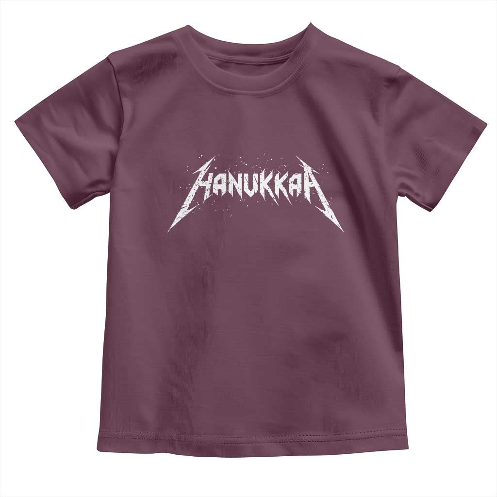 Hanukkah Heavy Metal Toddler T Shirt Latke Party Jewish Menorah Dreidel TS10 Maroon Print Your Wear
