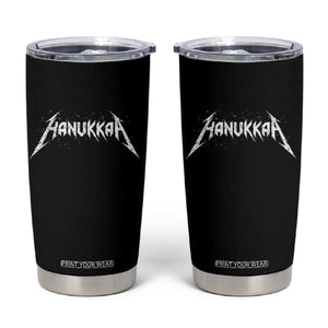 Hanukkah Heavy Metal Tumbler Cup Latke Party Jewish Menorah Dreidel TS10 Black Print Your Wear