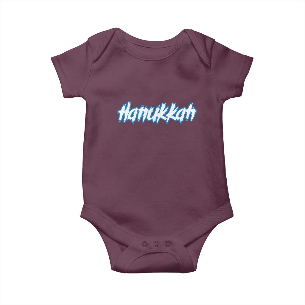 Hanukkah Heavy Metal Baby Onesie Jewish Menorah Dreidel TS10 Maroon Print Your Wear